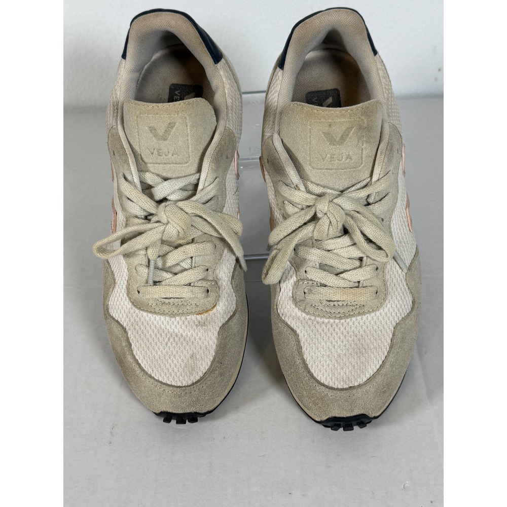 Veja V-10 Women's Sneakers Beige Pink Suede‎ Mesh Lace Up - Picture 3 of 9